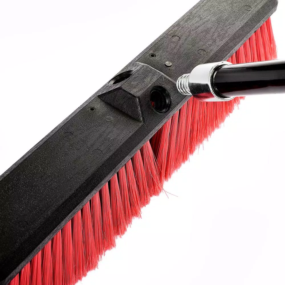 Alpine Industries 24 in. Red Indoor Outdoor Push Broom, 3-Pack