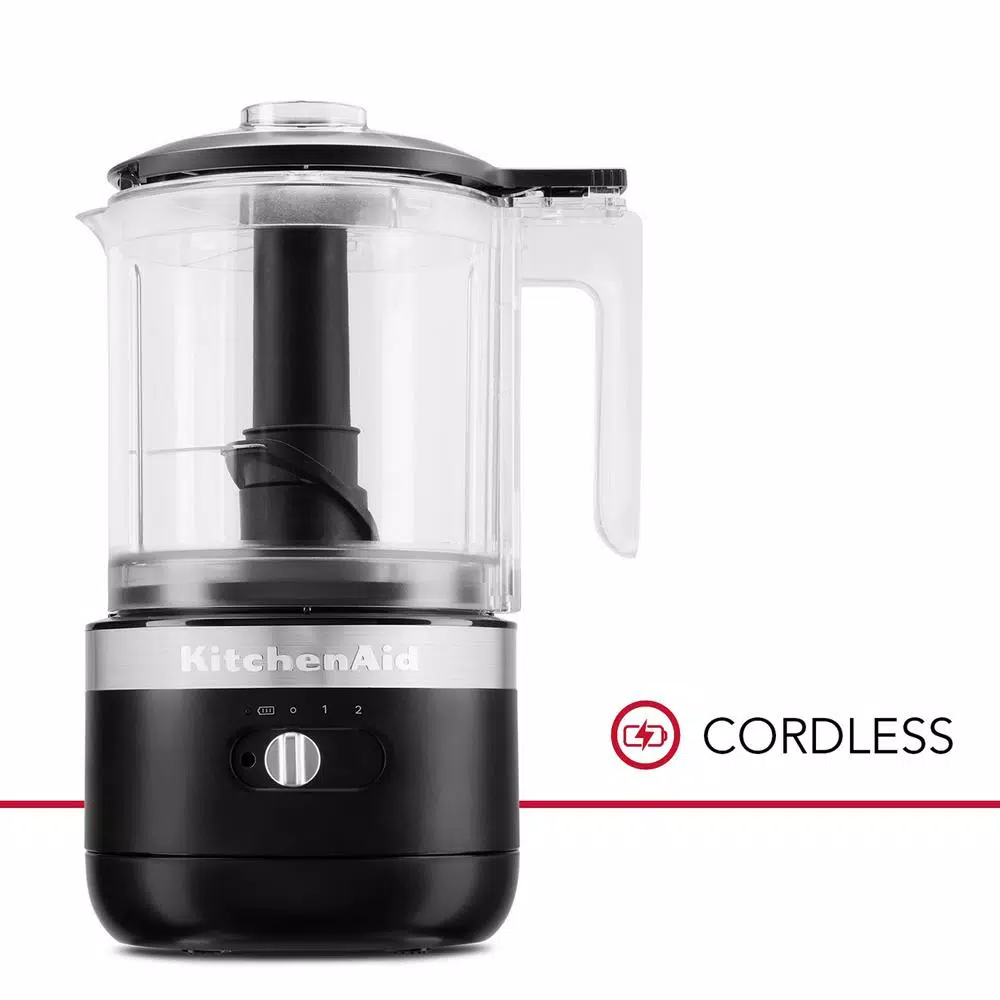 KitchenAid Cordless 5-Cup Food Chopper, Black Matte