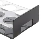 Mind Reader Black Acrylic 6-Slot Cup Holder Serving Tray with Cutout Handles thumbnail 2