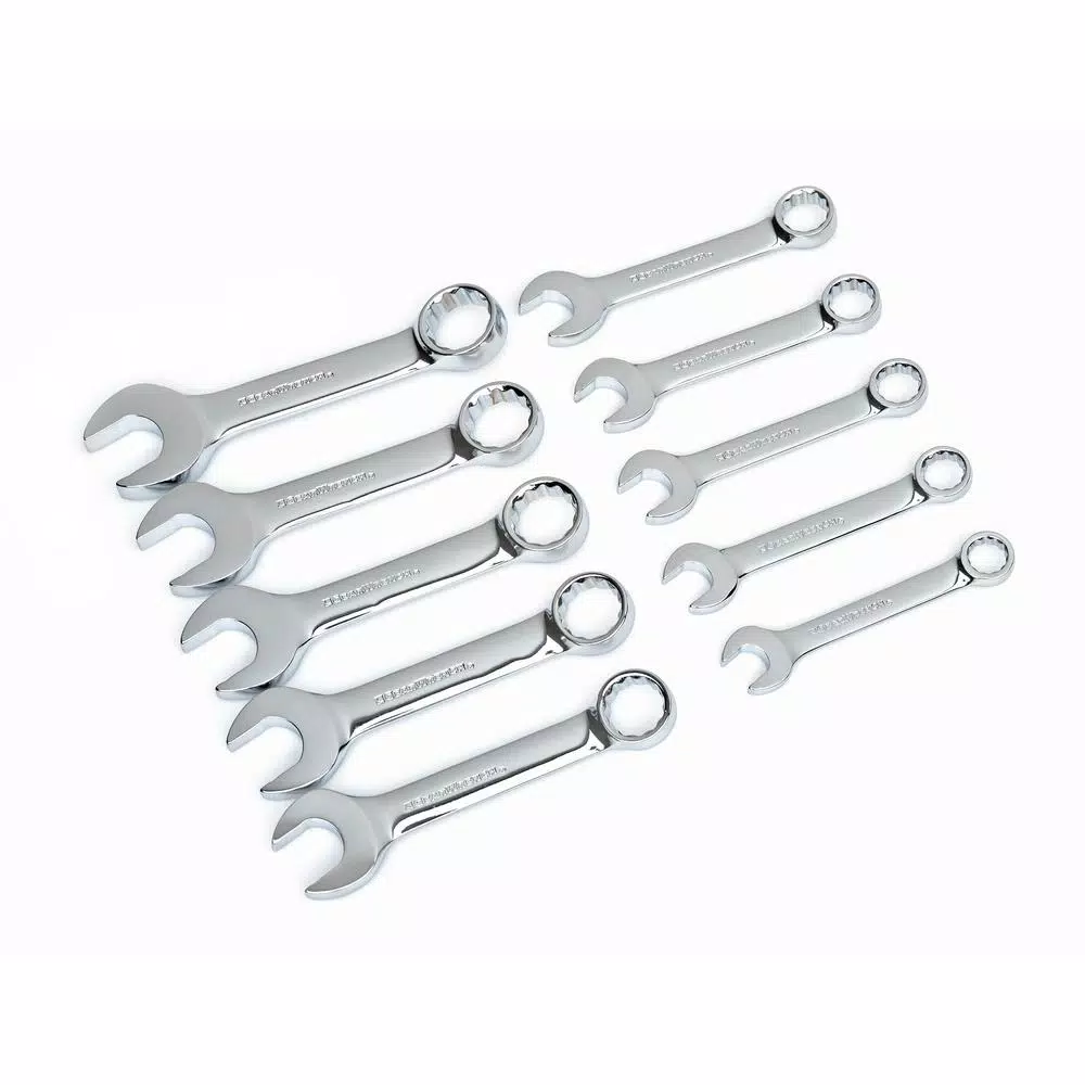 GearWrench 10-Piece Metric Stubby Combination Wrench Set, Non-Ratcheting