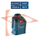 Bosch 65 ft. Self-Leveling 360-Degree Horizontal Cross-Line Laser Level thumbnail 6