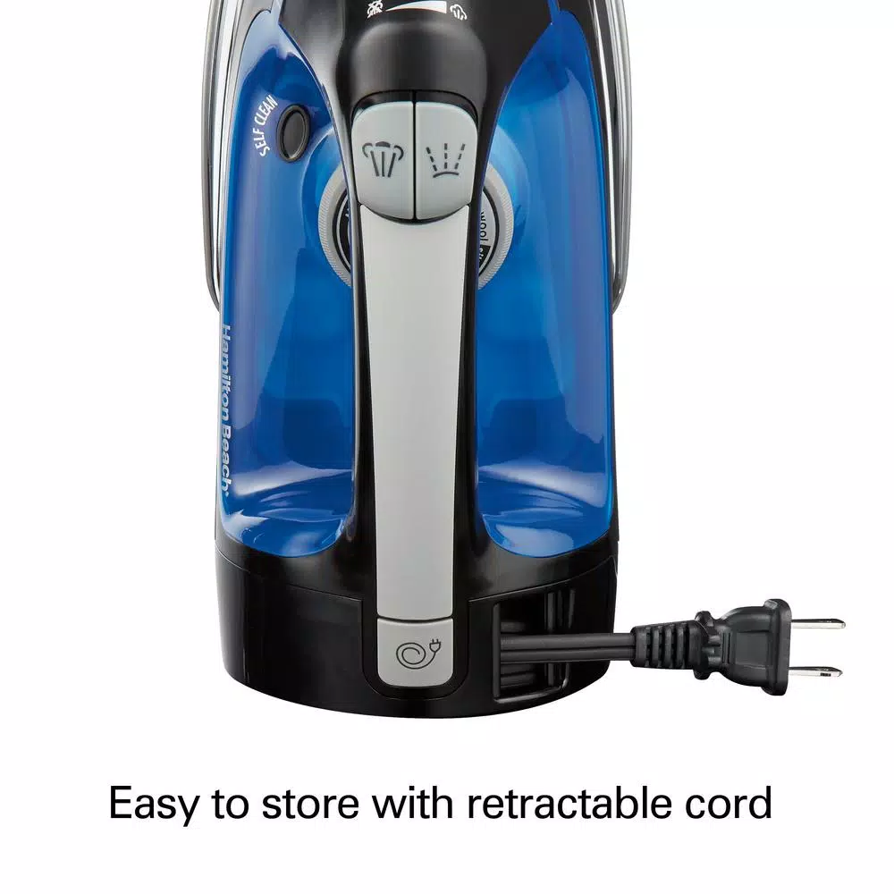 Hamilton Beach Retractable Cord Steam Iron with Stainless Steel Soleplate