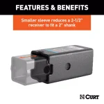 CURT Reducer Sleeve Set, 3 in. to 2-1/2 in. and 2 in. Receiver Adapters, 2-Piece Set thumbnail 2