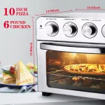 Boyel Living 24 Qt. Silver Stainless Steel Air Fryer Toaster Oven with 1700W Power and 4 Accessories thumbnail 6