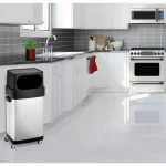 Seville Classics 17-Gallon UltraHD Commercial Stainless Steel Trash Bin with Wheels thumbnail 2
