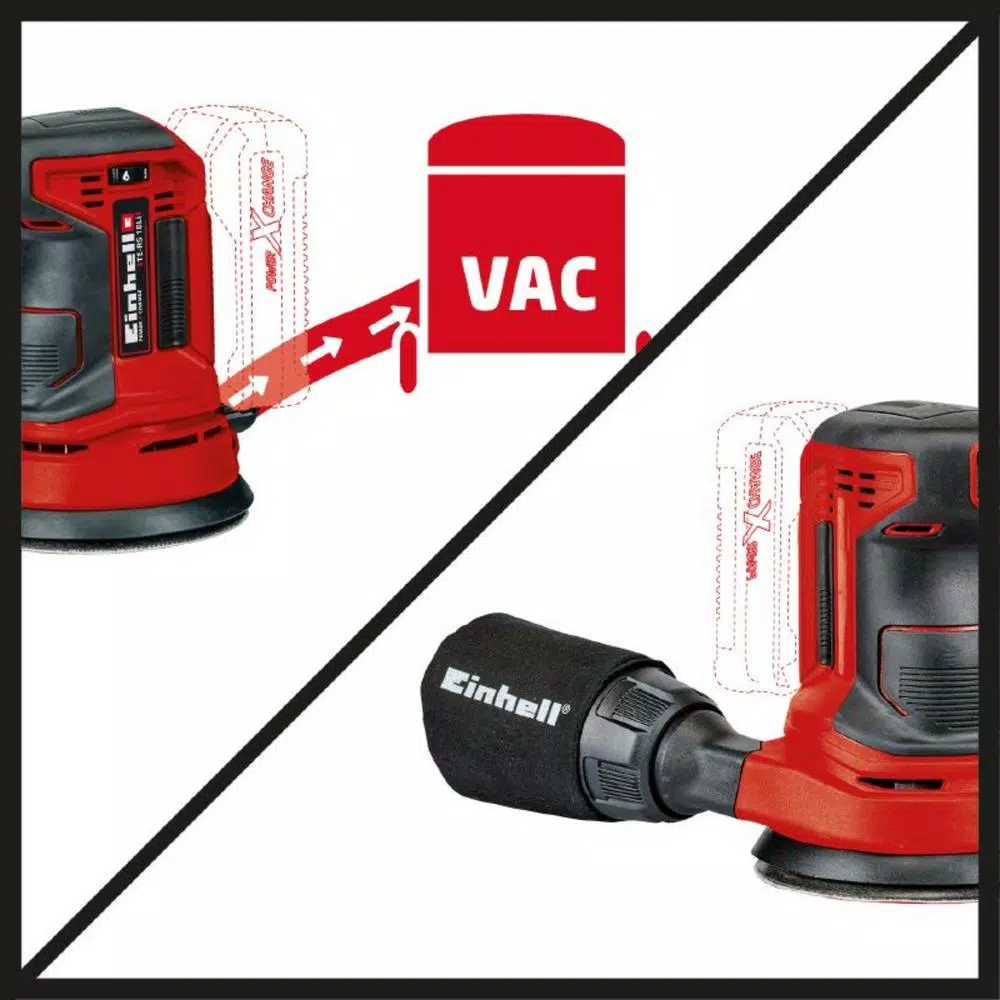 Einhell 18V Power X-Change Cordless 5 in. Random Orbital Sander Kit with 3.0 Ah Battery and Fast Charger