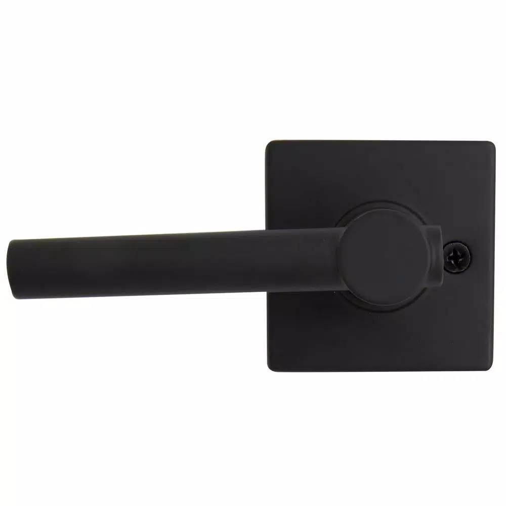 Defiant Highland Matte Black Passage Door Lever with Square Rose