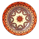Elama Zen Rust Mozaik 16-Piece Stoneware Dinnerware Set, Service for 4, Orange Bohemian Style thumbnail 6