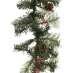 National Tree Company 9 ft. Unlit Cashmere Artificial Garland with Pinecones and Red Berries thumbnail 2