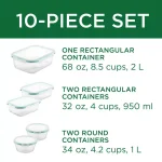 Lock & Lock Purely Better 10-Piece Borosilicate Glass Food Storage Container Set thumbnail 3