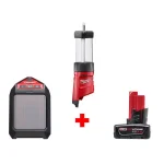 Milwaukee M12 12V Lithium-Ion 400-Lumen LED Lantern/Flood Light with Jobsite Speaker and 3.0 Ah Battery thumbnail 1