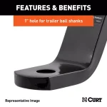 CURT Class 3 Ball Mount, 2" Receiver, 6" Drop or 4" Rise, 7500 lbs Capacity thumbnail 5
