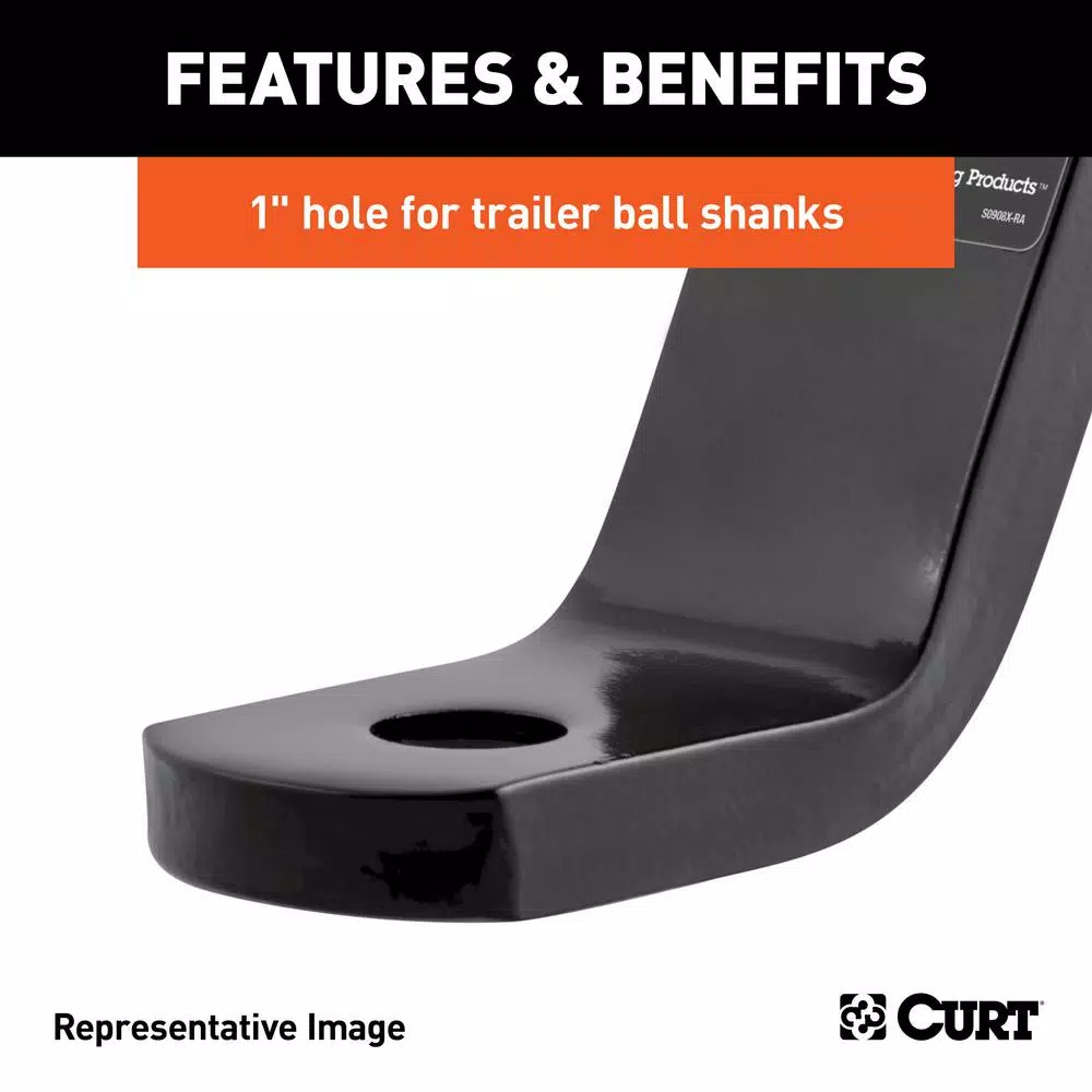 CURT Class 3 Ball Mount, 2" Receiver, 6" Drop or 4" Rise, 7500 lbs Capacity