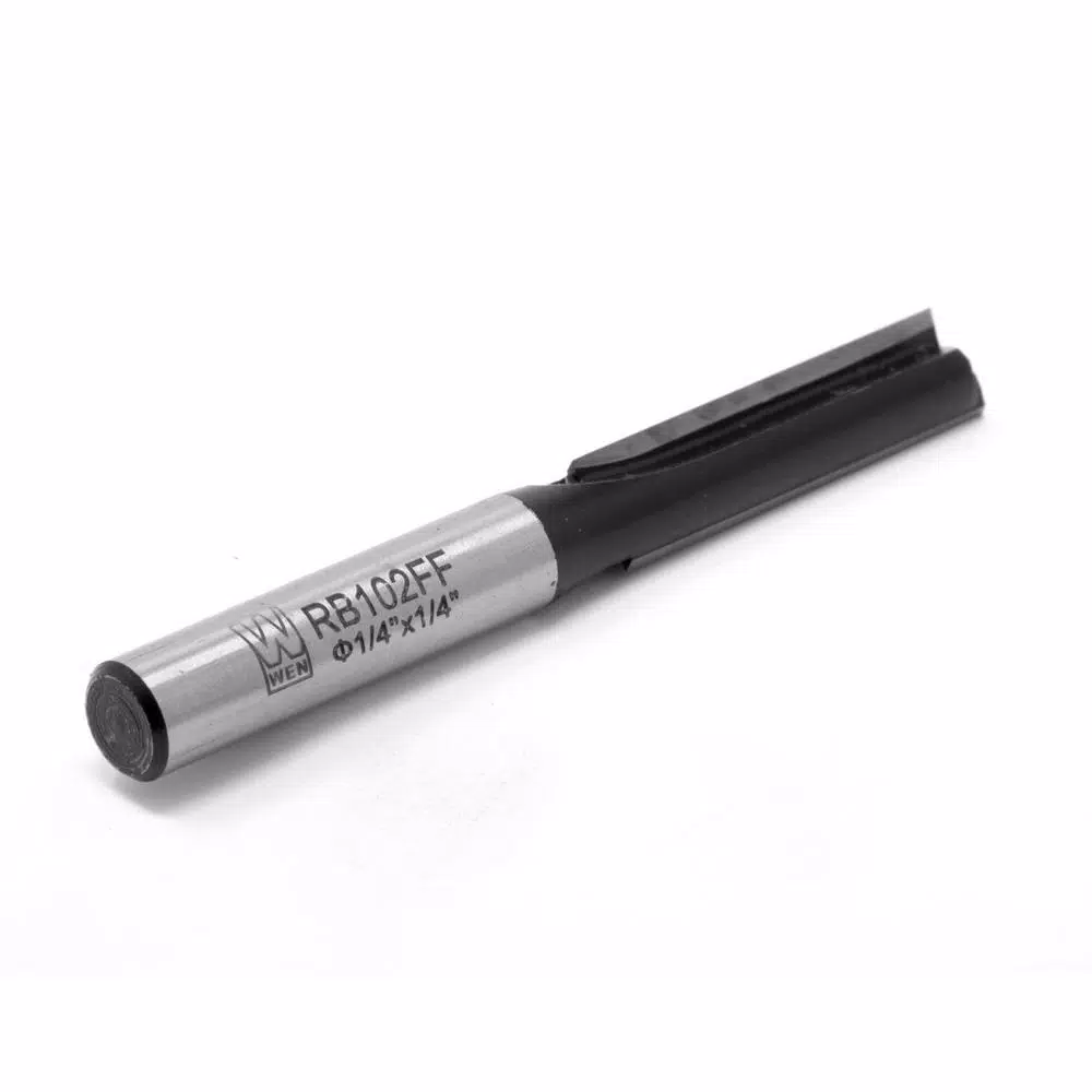WEN 1/4 in. Straight 2-Flute Carbide Tipped Router Bit, 1/4 in. Shank