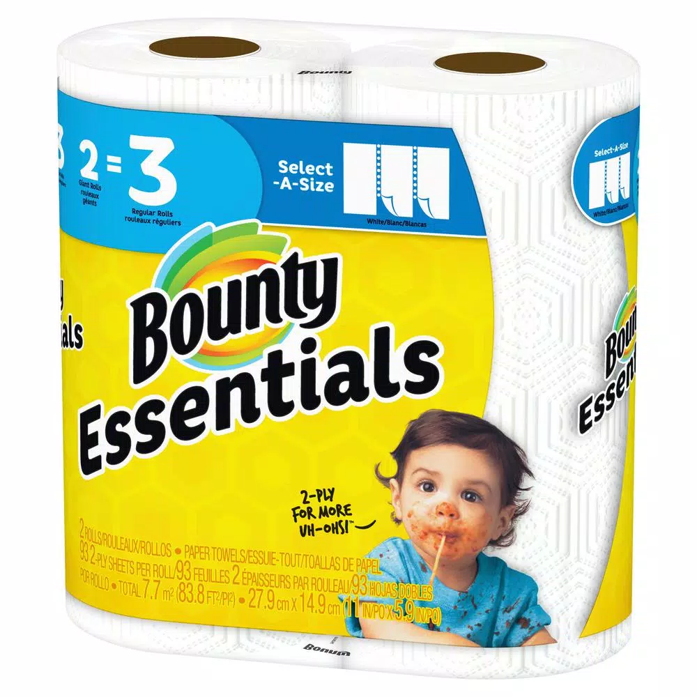 Bounty Select-A-Size White Paper Towel Rolls, 24 Rolls (12-Pack of 2 Giant Rolls)