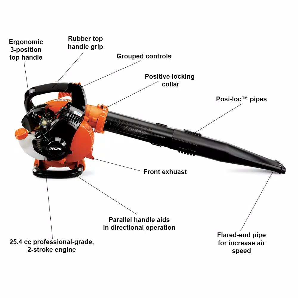 ECHO PB-255LN 25.4 cc Gas Handheld Leaf Blower, 191 MPH, 354 CFM, Low Noise