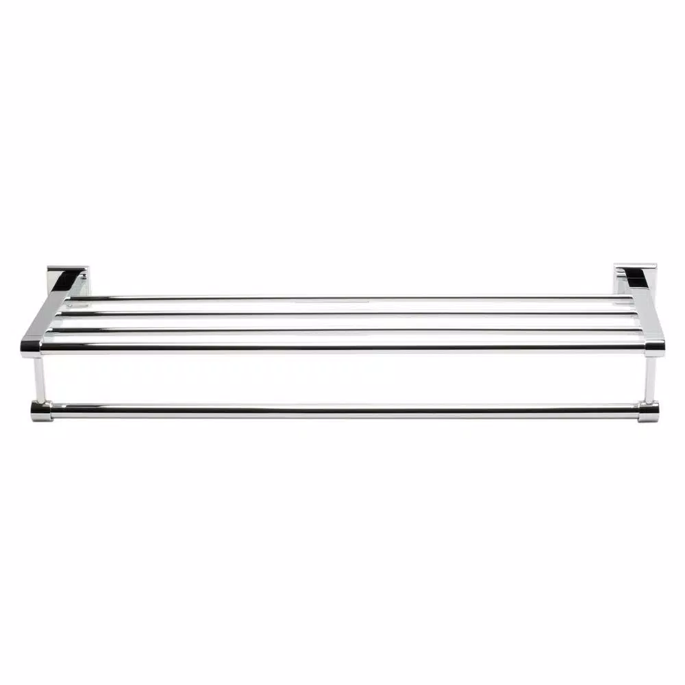 ALFI BRAND 23.63 in. Modern Wall Mount Towel Rack and Shelf, Polished Chrome