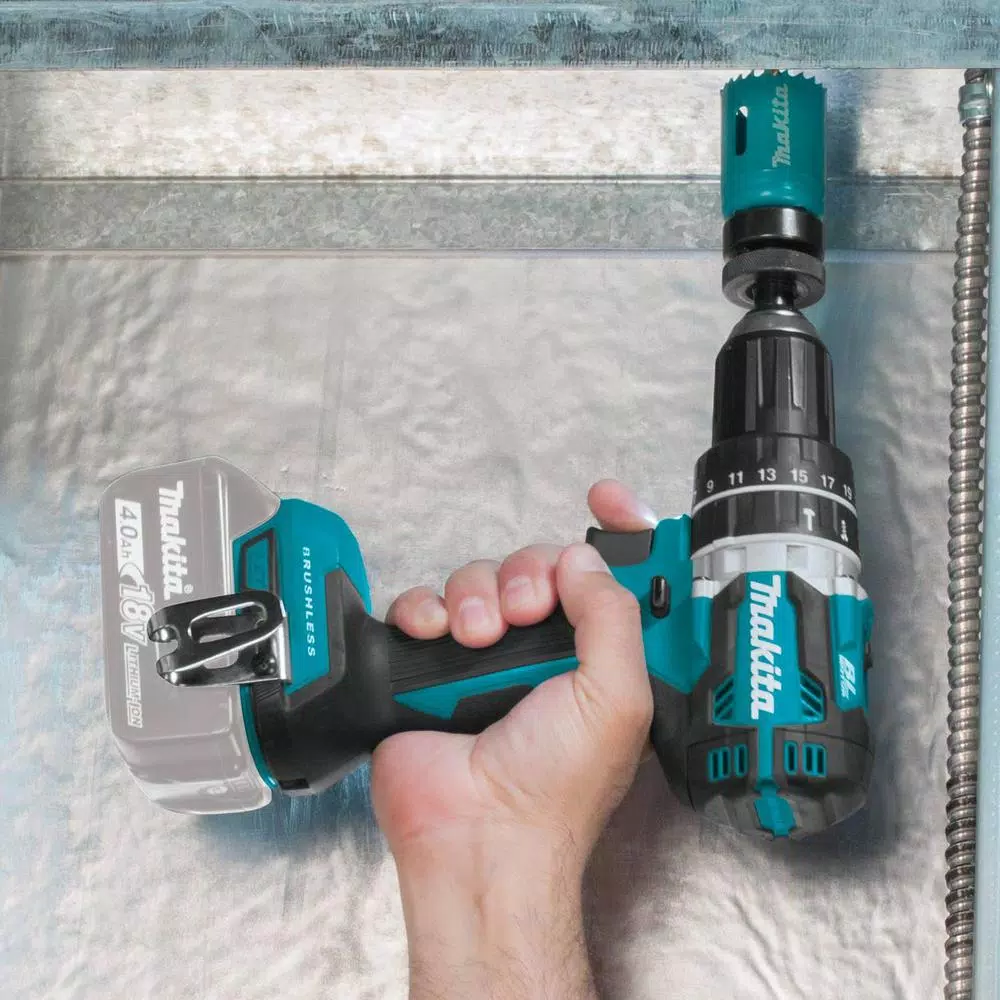 Makita 18V LXT Brushless Cordless Combo Kit: Hammer Drill, Circular Saw, Reciprocating Saw & 2x 5.0Ah Battery Starter Pack