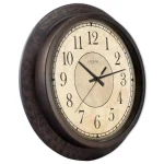 La Crosse Technology 14 in. Round Brown Plastic Analog Wall Clock with Antique Rustic Dial thumbnail 3