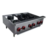 SABA 36 in. Commercial Gas Hotplate Cooktop, 6 Burners, Stainless Steel thumbnail 2