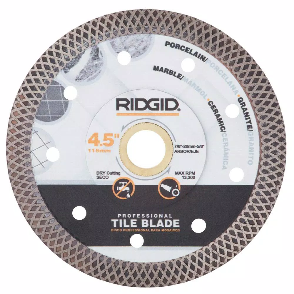 RIDGID 4.5 in. Turbo-Mesh Diamond Continuous Rim Blade for Tile