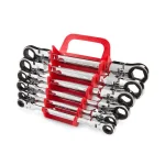 TEKTON 6-Piece Metric Flex-Head Ratcheting Box End Wrench Set, 8-19 mm thumbnail 1
