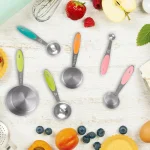 Classic Cuisine 10-Piece Stainless Steel Measuring Cups and Spoons Set with Silicone Handles thumbnail 5