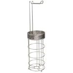 Home Basics Luxor Free-standing Toilet Paper Holder with Storage Basket, Satin Nickel thumbnail 1
