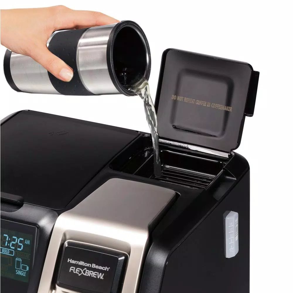 Hamilton Beach FlexBrew 2-Way 10-Cup Drip Coffee Maker with Thermal Carafe and Single-Serve Side, Black
