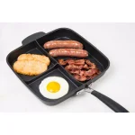 MasterPan3 11 in. Cast Aluminum 3-Compartment Nonstick Skillet, Black thumbnail 2