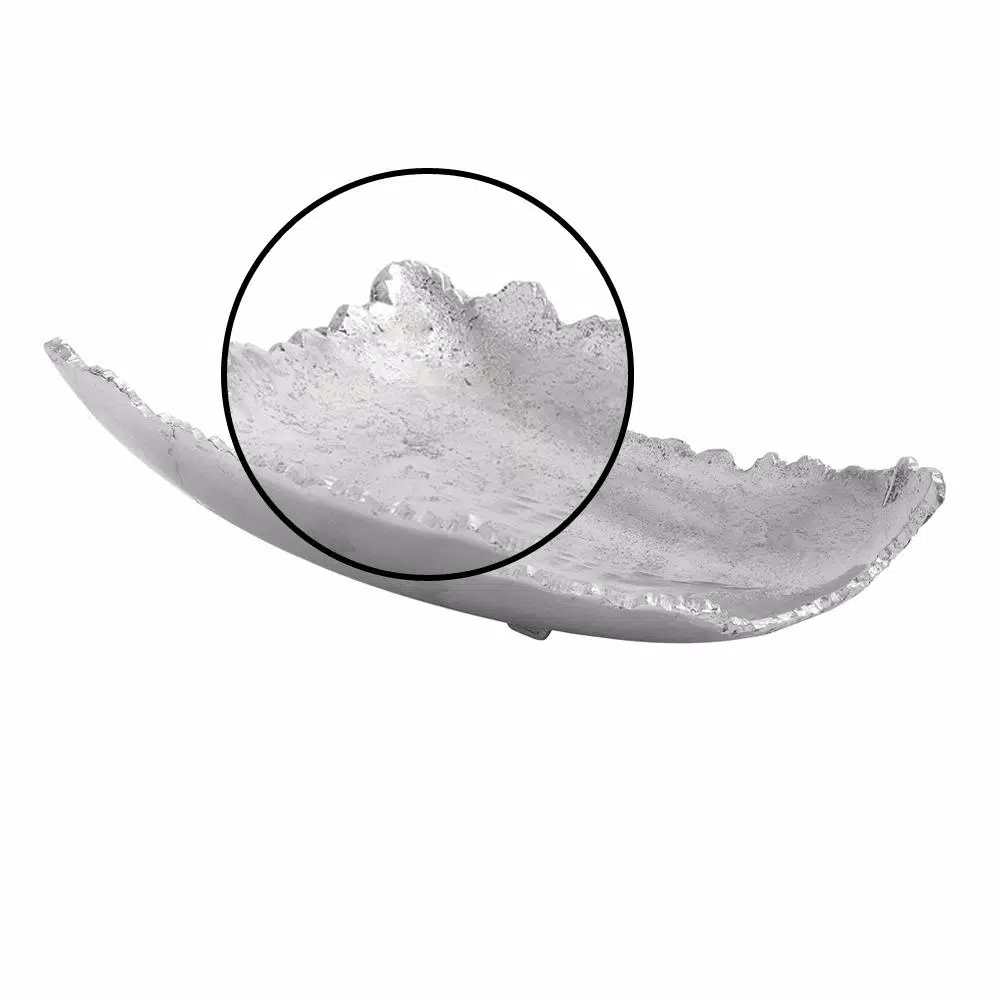 CosmoLiving by Cosmopolitan Modern Reflections 16 in. Silver Aluminum Free-Form Bowled Decorative Tray