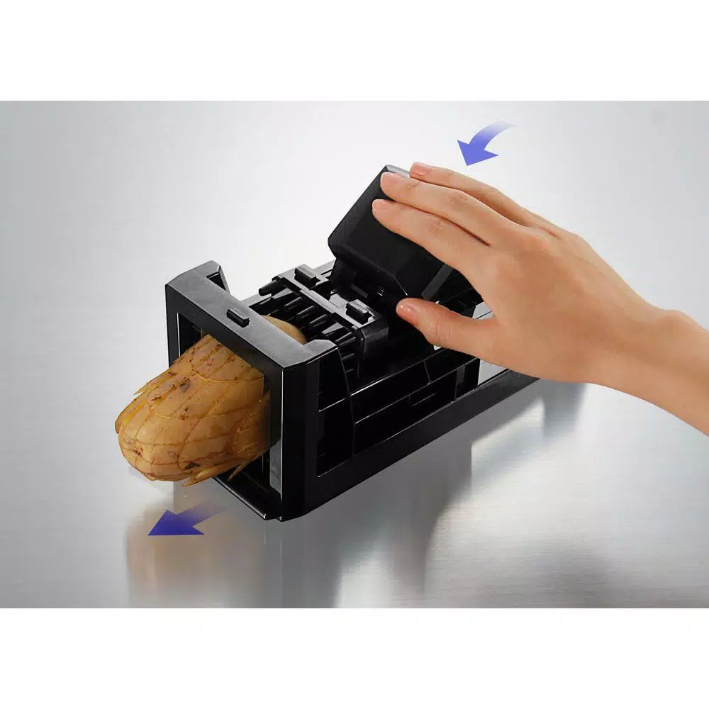Simposh Easy Food Slicer Dicer and French Fry Cutter with Ratchet Action Pusher