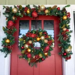 Village Lighting Company 9 ft. Pre-Lit LED Scarlet Hydrangea Artificial Garland with Warm White Lights thumbnail 6