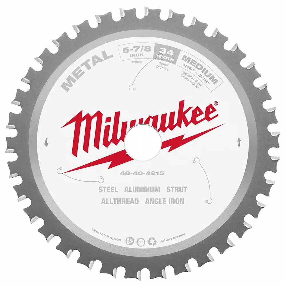 Milwaukee 5-7/8 in. 34T Carbide Metal Cutting Circular Saw Blade