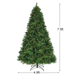 Costway 7.5 ft. Pre-Lit Artificial Christmas Tree with 540 Warm White LED Lights and 71 Pine Cones thumbnail 2