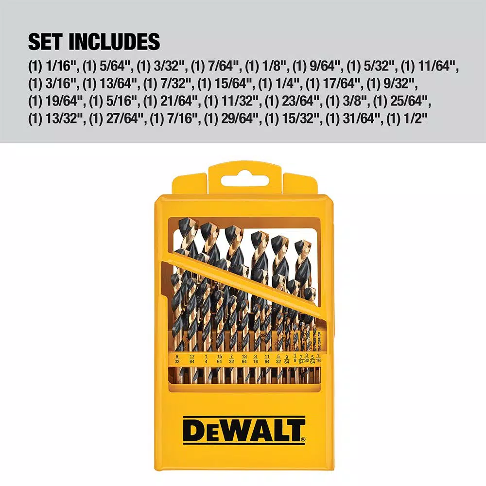 DEWALT 29-Piece Black Oxide Twist Drill Bit Set