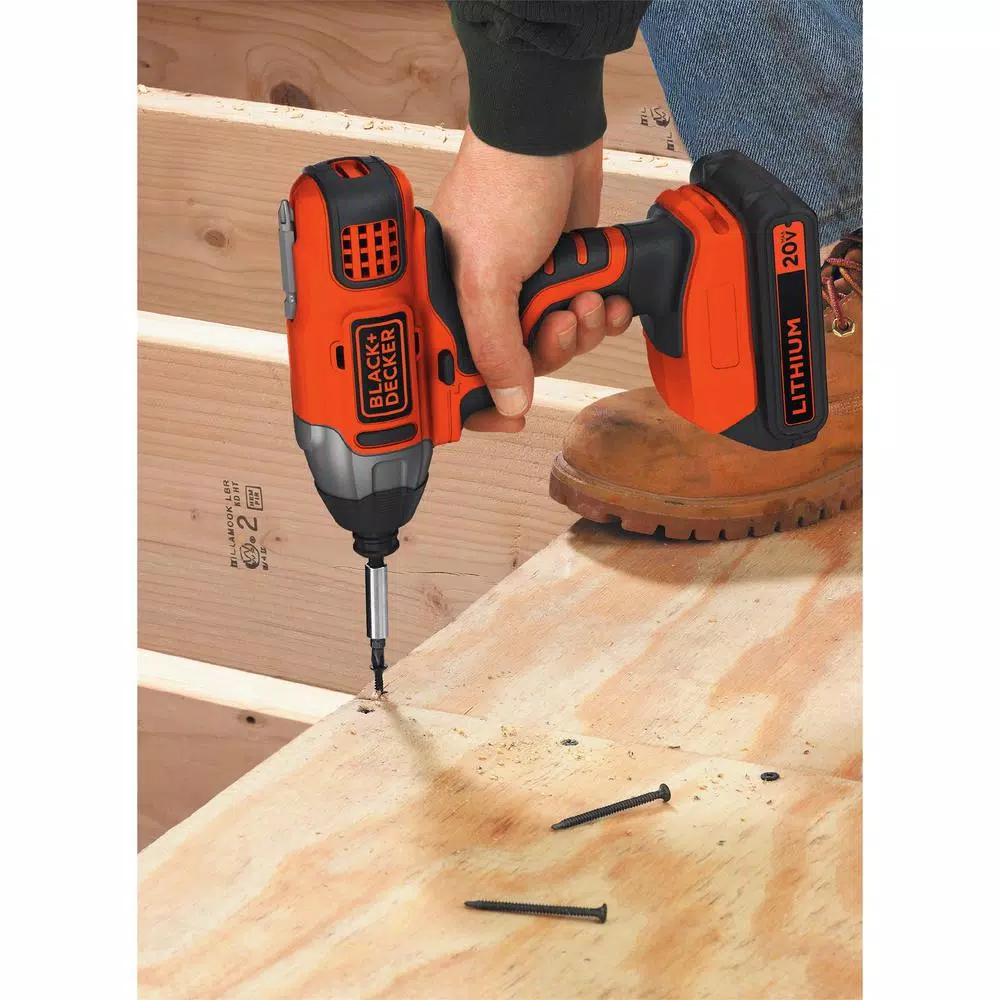 BLACK+DECKER 20V MAX Cordless Impact Driver Kit with 2 Ah Battery and Charger