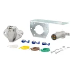 CURT 4-Way Round Trailer Connector Kit with Plug, Socket, and Hardware thumbnail 1