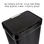 Honey-Can-Do 13 Gal. Stainless Steel Touchless Sensor Trash Can with Digital Timer, Brushed Black thumbnail 4