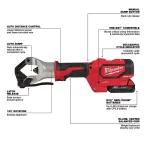 Milwaukee M18 FORCE LOGIC 750 MCM Dieless Crimping Tool Kit with 2 2.0 Ah Batteries and Bag thumbnail 5