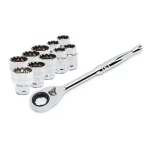 Husky 11-Piece 3/8 in. Drive Universal Pass-Thru Ratchet and Socket Set thumbnail 1