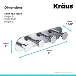 KRAUS Elie 4-Hook Bathroom Robe and Towel Rack, Chrome thumbnail 2