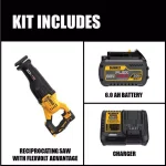 DEWALT 20V MAX Brushless Reciprocating Saw Kit with FLEXVOLT Advantage & 6.0Ah Battery thumbnail 2