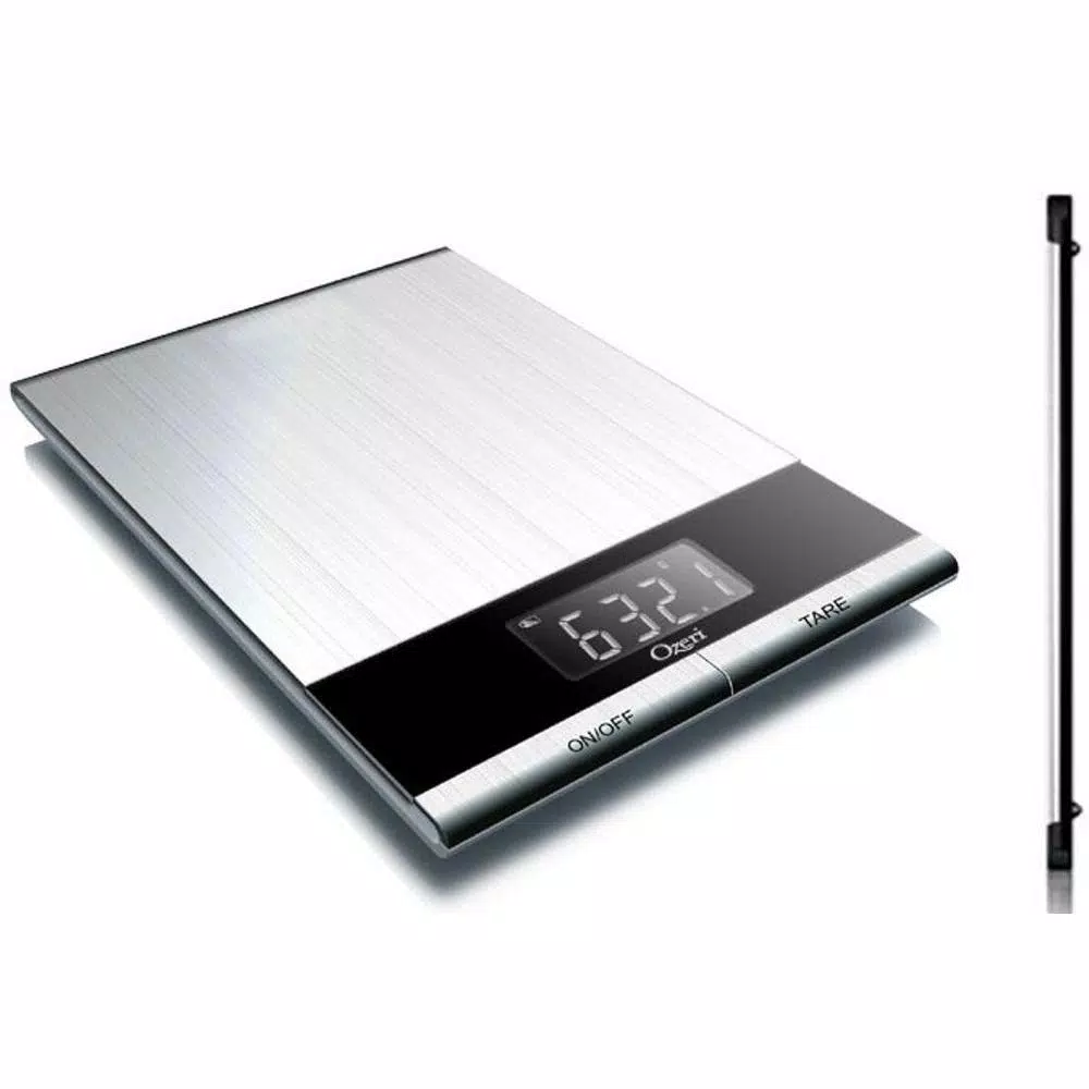 Ozeri Ultra Thin Digital Kitchen Food Scale, Stainless Steel, 11 lb Capacity