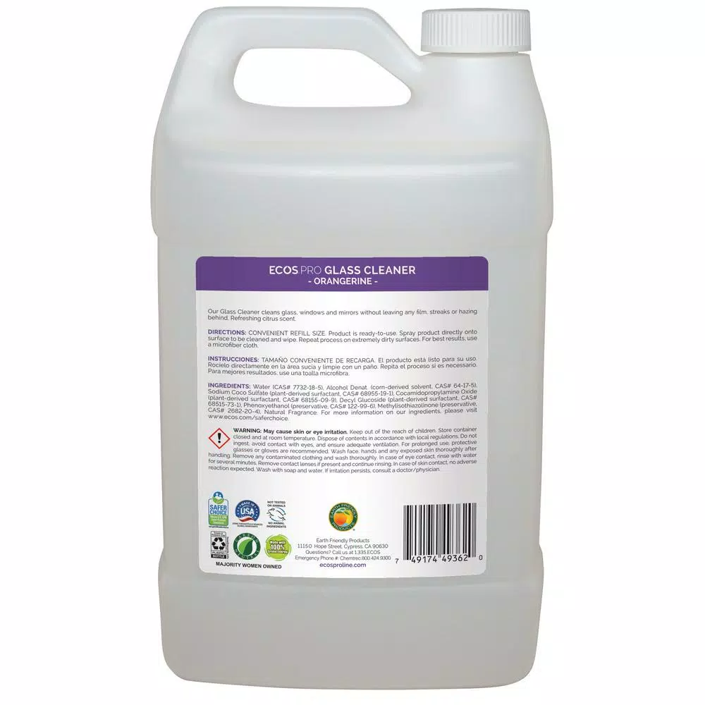 ECOS Pro Orangerine Glass Cleaner, 128 oz.