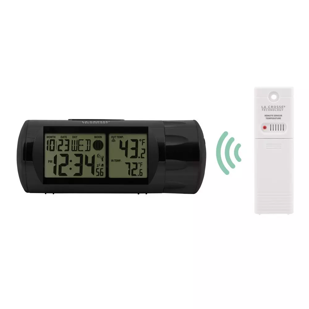 La Crosse Technology WWVB Atomic Digital Projection Alarm Clock with Wireless Outdoor Temperature Sensor
