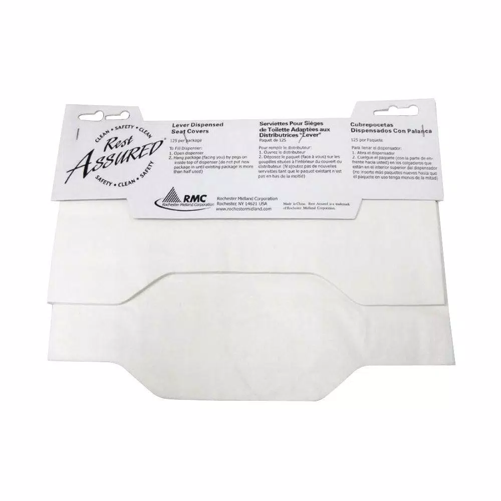 RMC Levered Toilet Seat Covers, White, 125-Pack