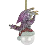 Design Toscano North Pole Dragon Holiday Ornament, Artist Liam Manchester, 6.5 in. thumbnail 3