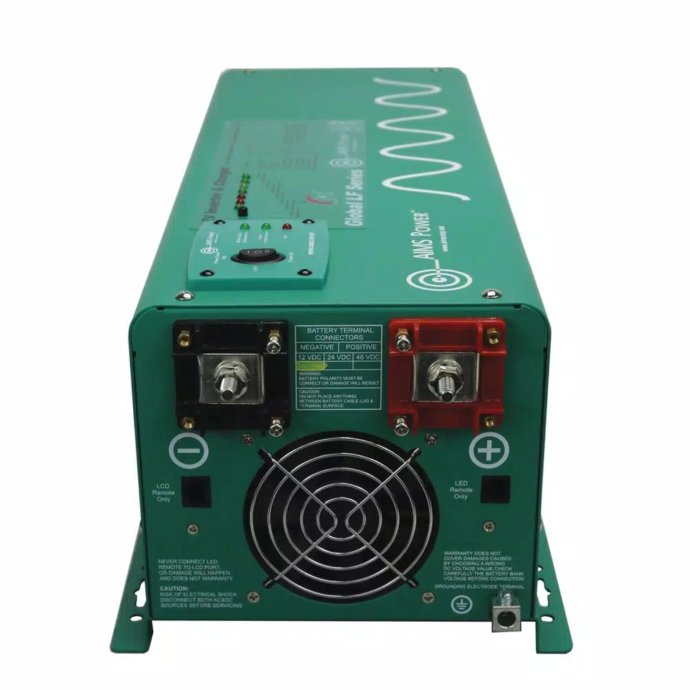 AIMS POWER AIMS 2500-Watt Pure Sine Wave Inverter Charger, 12V DC to 120V AC, 85A Smart Charger
