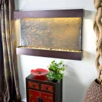 Water Wonders Large Horizon Falls Lightweight Slate Wall Fountain with Copper-Vein Trim thumbnail 3